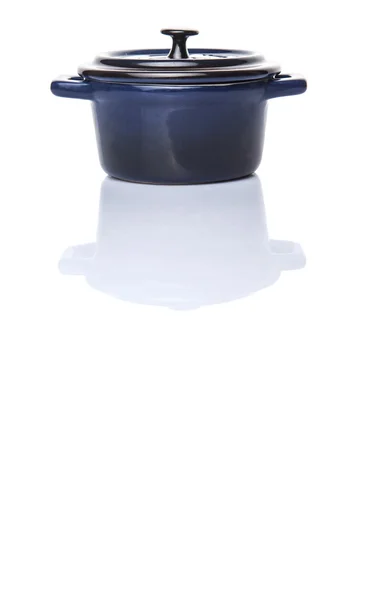 Blue Cocotte Pot — Stock Photo, Image