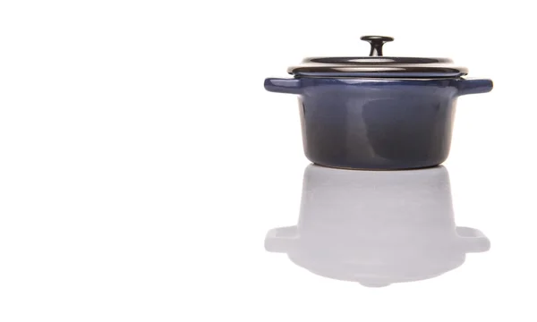 Niebieski Cocotte Pot — Zdjęcie stockowe