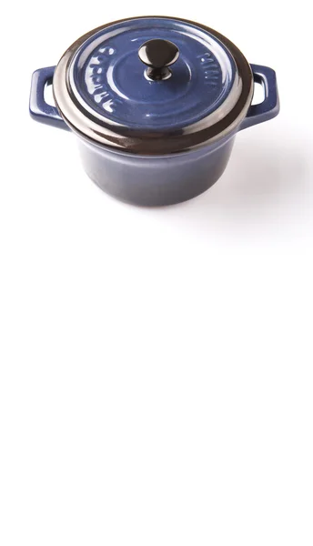 Niebieski Cocotte Pot — Zdjęcie stockowe