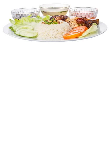 Nasi Ayam sau orez de pui — Fotografie, imagine de stoc