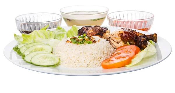 Nasi Ayam ou arroz de frango — Fotografia de Stock