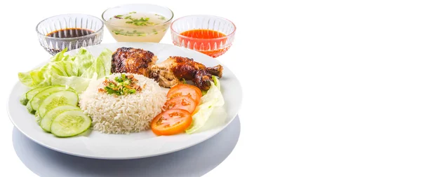 Nasi Ayam eller kyckling ris — Stockfoto