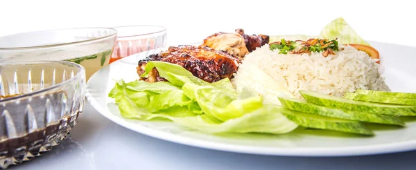 Nasi Ayam lub kurczaka ryż — Zdjęcie stockowe