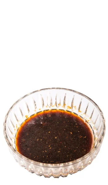 Homemade Soy Sauce Bowl White Background — Stock Photo, Image