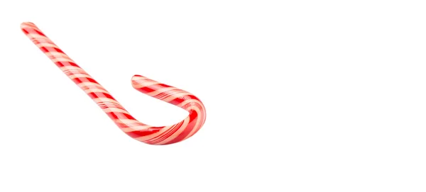 Canne Bonbons Rayures Rouges Blanches Noël Traditionnelle Sur Fond Blanc — Photo
