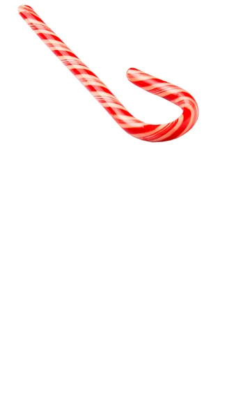 Traditional Christmas Red White Stripe Candy Cane White Background — Stock Photo, Image