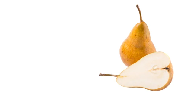 Bosc Αχλάδια Φρούτα Πάνω Από Λευκό Φόντο — Φωτογραφία Αρχείου