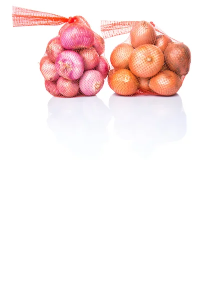 Indian Red Onion And Dutch Yellow Onion — Stock Photo, Image