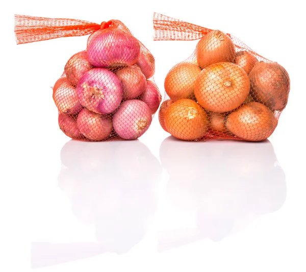 Indian Red Onion And Dutch Yellow Onion — Stock Photo, Image