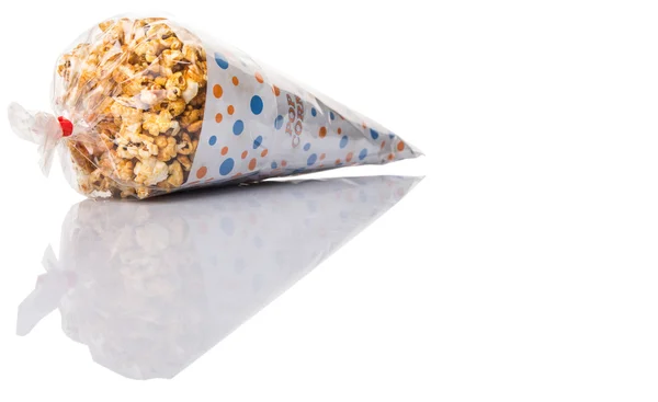 Caramel Popcorn In A Paper Cone — Stock Photo, Image