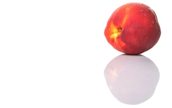 Nectarine Vruchten Witte Achtergrond — Stockfoto