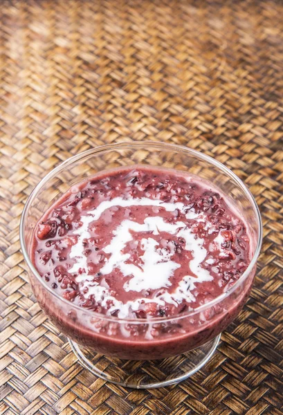 Sweet Black Glutinous Rice Porridge — Stock Photo, Image