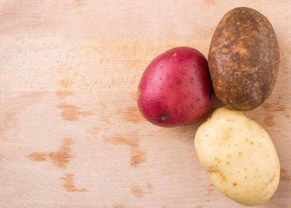 Red, Brown, Yellow Potatoes — Stock Photo, Image