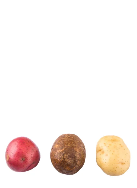 Pommes de terre rouges, brunes, jaunes — Photo