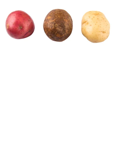 Червоний, коричневий, жовтий картопля — стокове фото