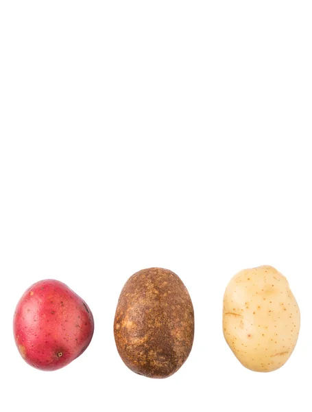Czerwony, brązowy, żółty ziemniaki — Zdjęcie stockowe