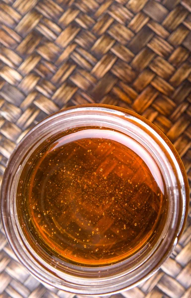 Honey In Mason Jar — Stock Photo, Image