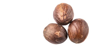 Beyaz arka plan üzerinde küçük Hindistan cevizi