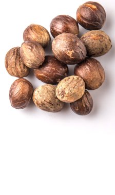 Beyaz arka plan üzerinde küçük Hindistan cevizi