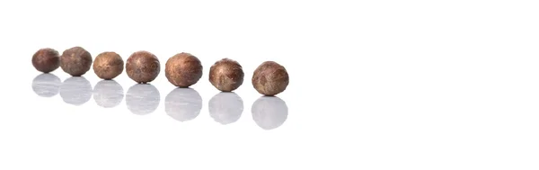 Nutmeg Over White — Stock Photo, Image