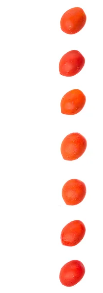 Beet Gerangschikte Rood Cherry Druif Tomaat Witte Achtergrond — Stockfoto