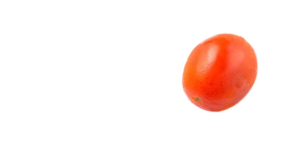 Tomate Raisin Cerise Rouge Taille Mordue Sur Fond Blanc — Photo