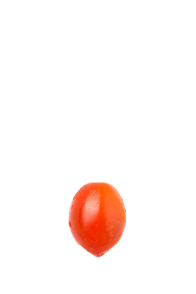 Mordedura Tamaño Tomate Uva Cereza Roja Sobre Fondo Blanco —  Fotos de Stock