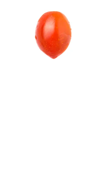 Mordedura Tamaño Tomate Uva Cereza Roja Sobre Fondo Blanco — Foto de Stock
