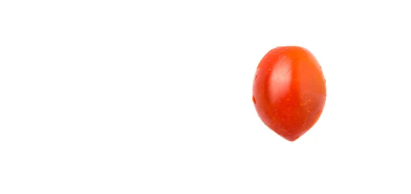 Tomate Raisin Cerise Rouge Taille Mordue Sur Fond Blanc — Photo