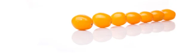 Geel Oranje Druif Tomaat Witte Achtergrond — Stockfoto