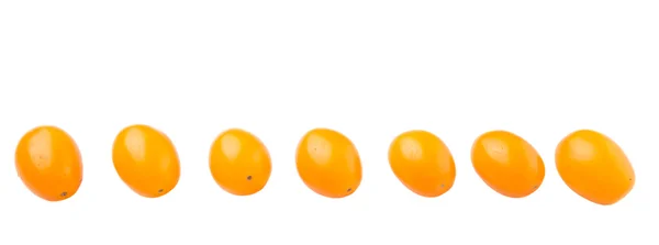 Gelbe Orangefarbene Traube Tomate Auf Weißem Hintergrund — Stockfoto