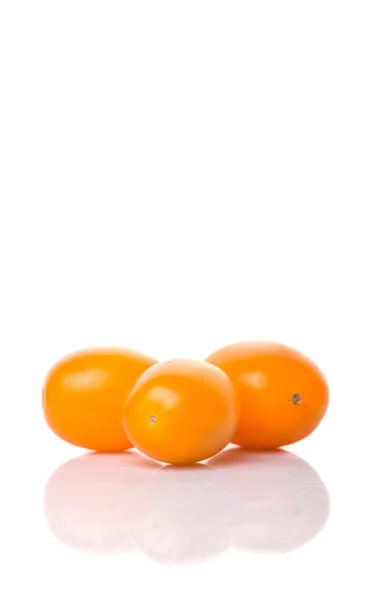 Geel Oranje Druif Tomaat Witte Achtergrond — Stockfoto