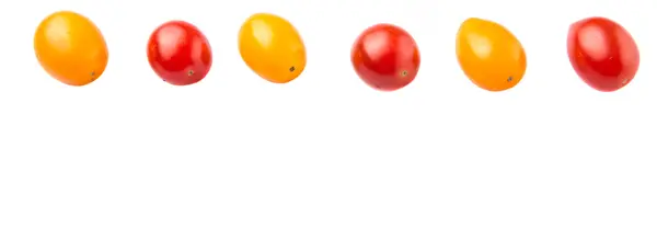 Gelbe Und Rote Trauben Tomate Auf Weißem Hintergrund — Stockfoto