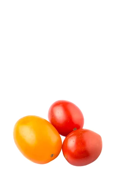 Beyaz Arka Plan Üzerinde Sarı Kırmızı Üzüm Domates — Stok fotoğraf