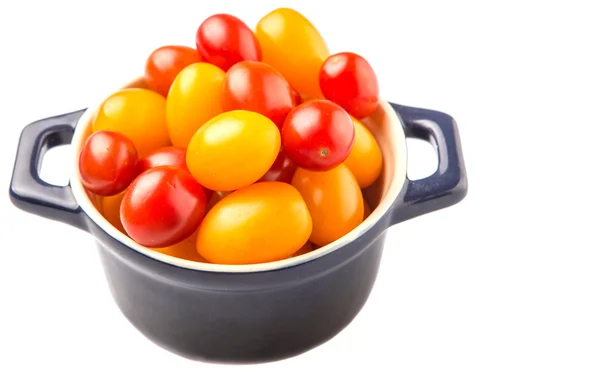 Žluté a červené hroznové rajčata — Stock fotografie