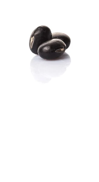 Kacang Hitam Atas Latar Belakang Putih — Stok Foto