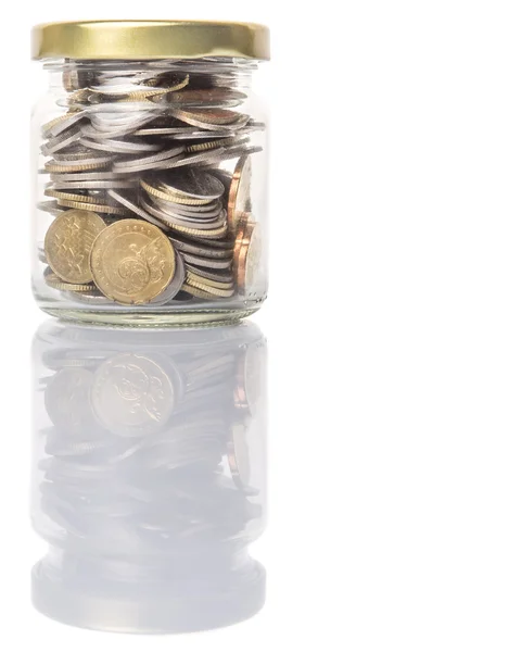 Coins In Mason Jar — Stock Photo, Image