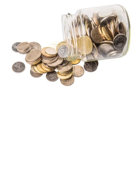 Monete malesi In Mason Jar — Foto Stock