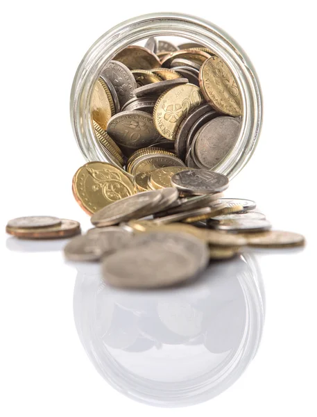 Malaysian Coins In Mason Jar — Stock Photo, Image