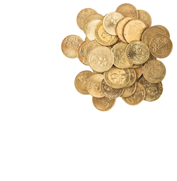Monete Malesi Sfondo Bianco — Foto Stock
