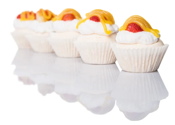 Mini Pavlova With Strawberry Topping — Stock Photo, Image