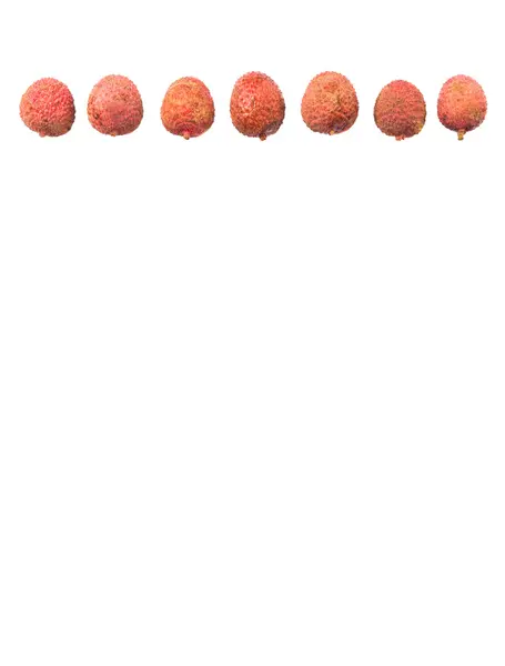 Frutas Lichia Madura Sobre Fundo Branco — Fotografia de Stock