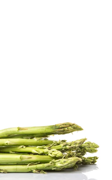 Asperges Vertes Fraîches Légumes Sur Fond Blanc — Photo