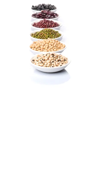 Black Eye Peas Mung Bean Adzuki Beans Chickpeas Soy Beans — Stock Photo, Image