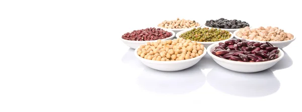 Guisantes Negros Frijoles Mungo Frijoles Adzuki Garbanzos Frijoles Soya Frijoles — Foto de Stock