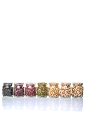 Beans Variety In Mason Jars clipart