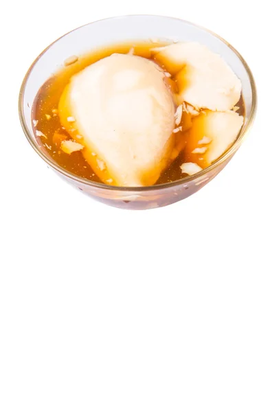 Malaysisches Dessertgericht Tau Fah Oder Sojabohnenpudding Mischung Mit Braunem Zuckersirup — Stockfoto