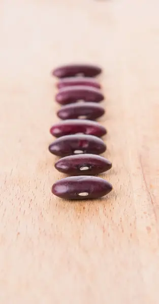 Frijoles Rojos Sobre Fondo Madera — Foto de Stock