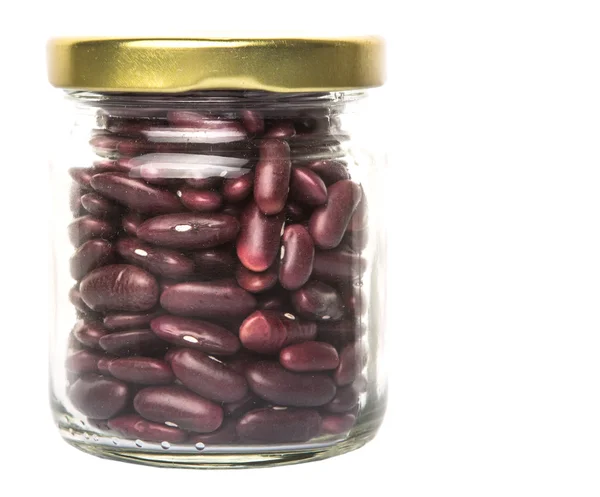 Rode kidney bonen in mason jar — Stockfoto