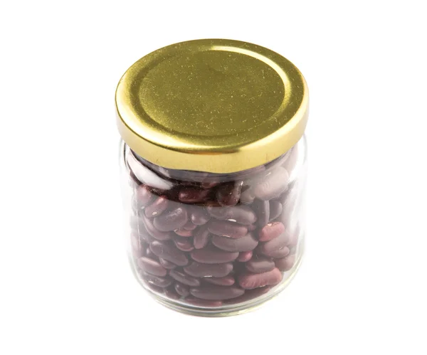 Rode kidney bonen in mason jar — Stockfoto